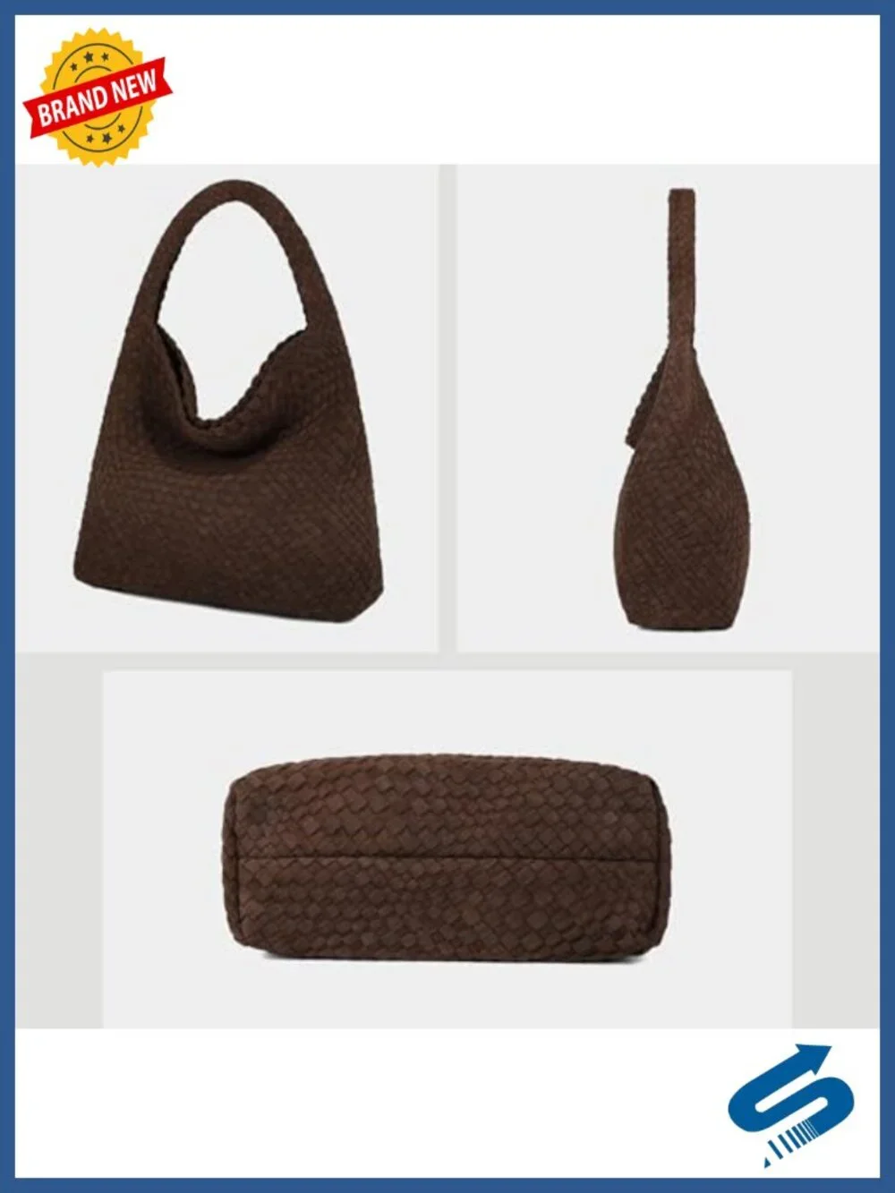 Vegan Leather Hobo Bag with Top Handle and Shoulder Strap